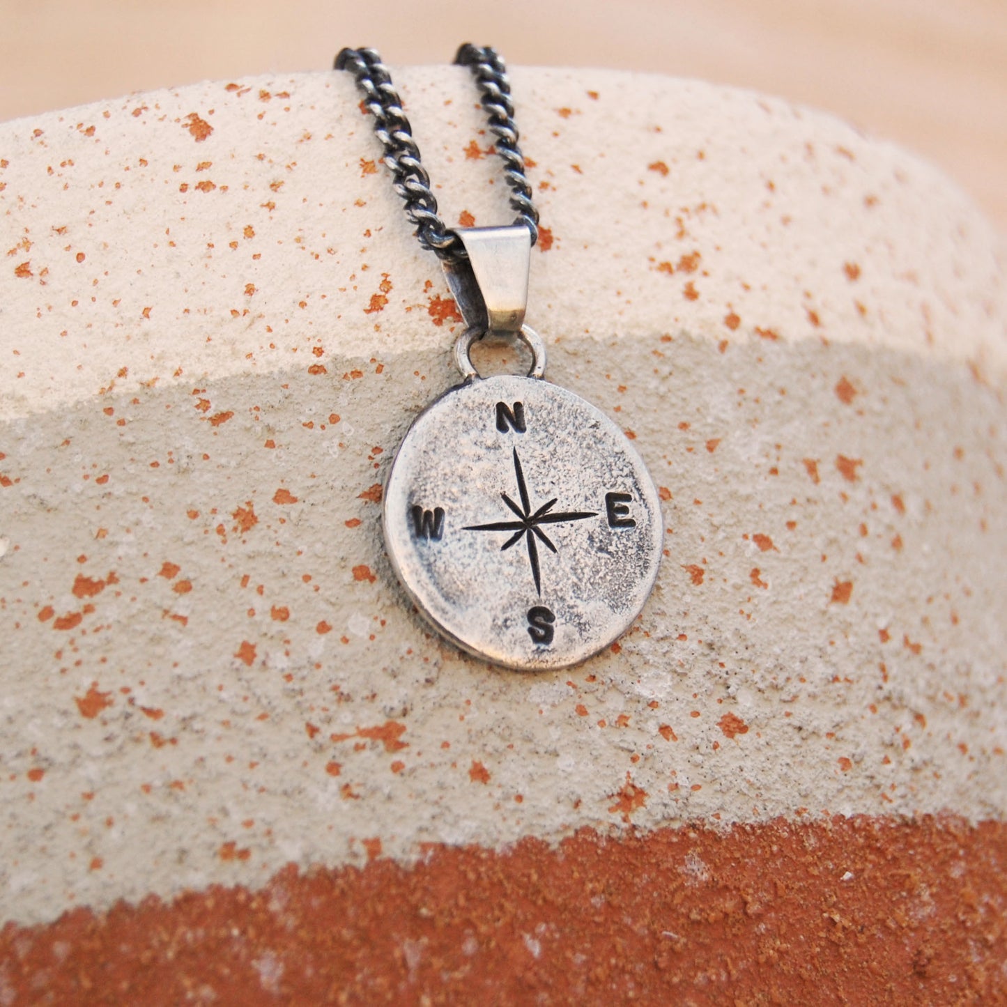 Men's Personalised Compass Disc Necklace