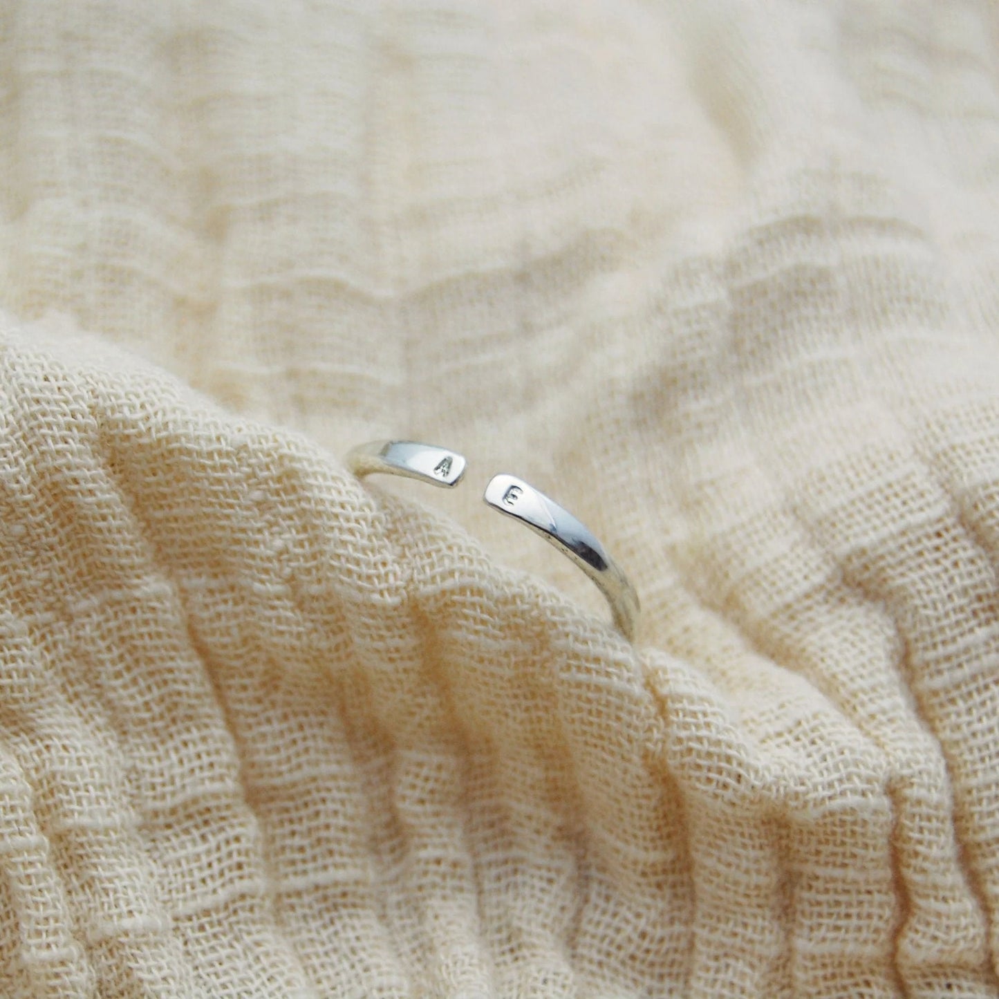 Adjustable Gold Personalised Initials Stacking Ring