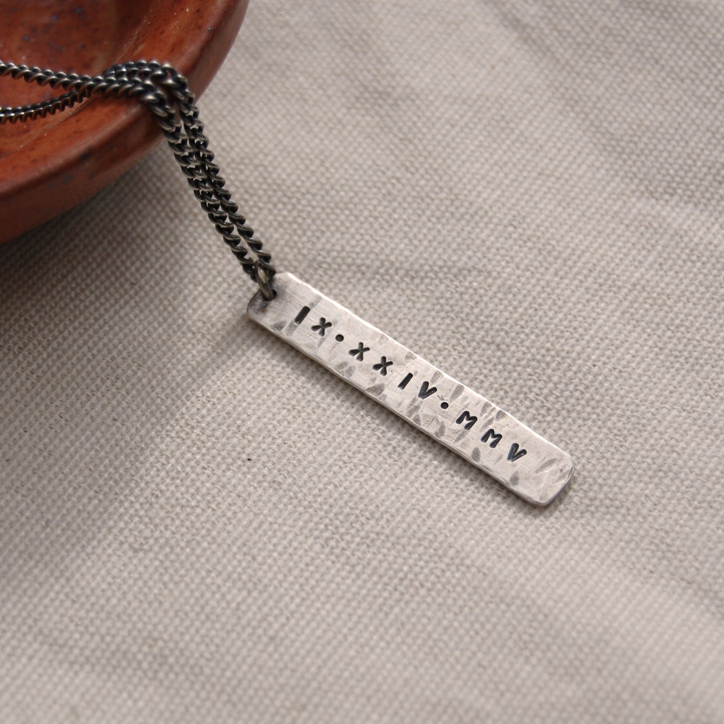 Men's Personalised Silver Tag Necklace
