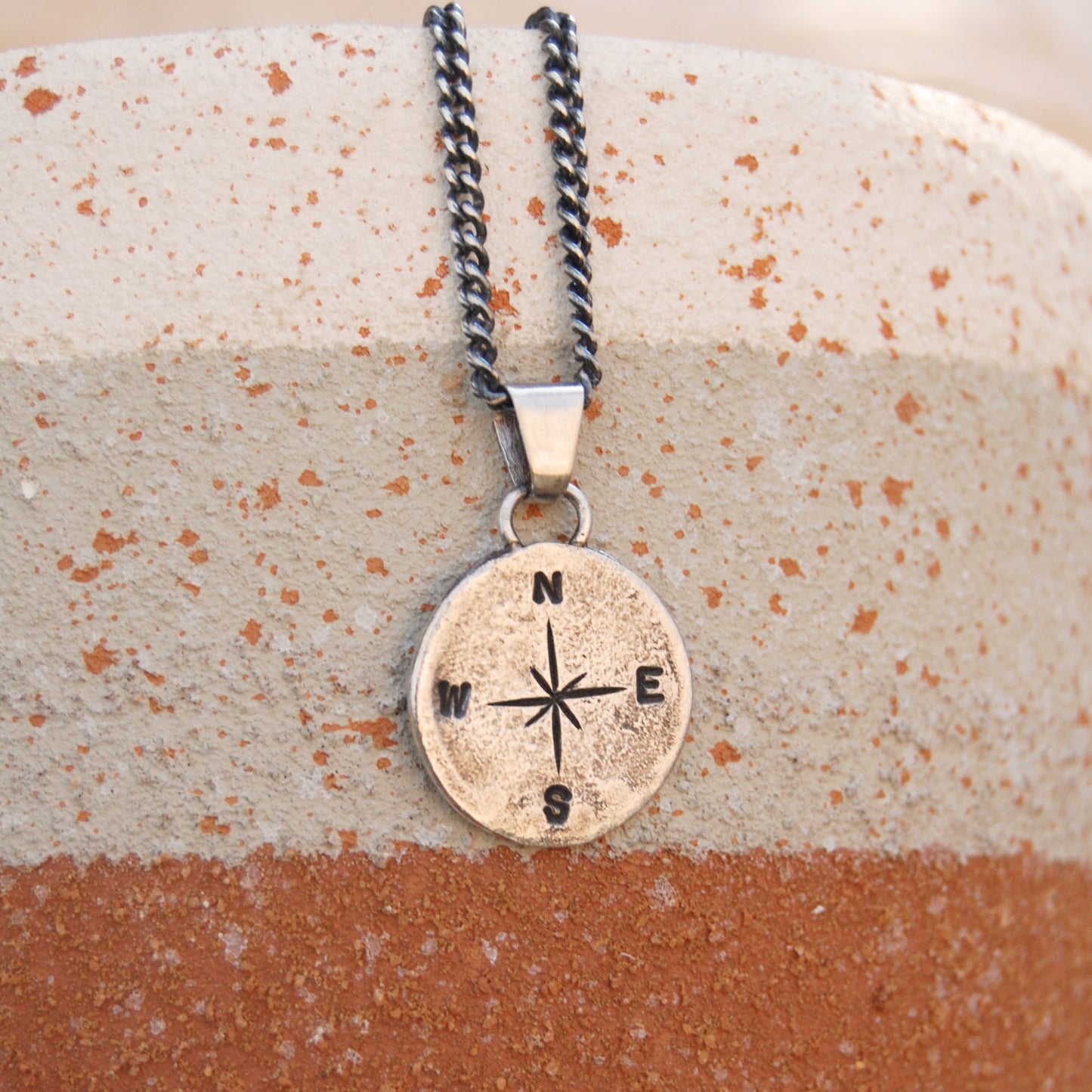 Men's Personalised Compass Disc Necklace