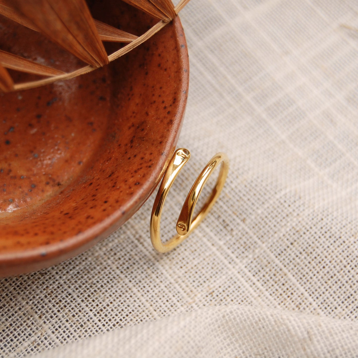 Embrace Adjustable Initial Ring in Gold
