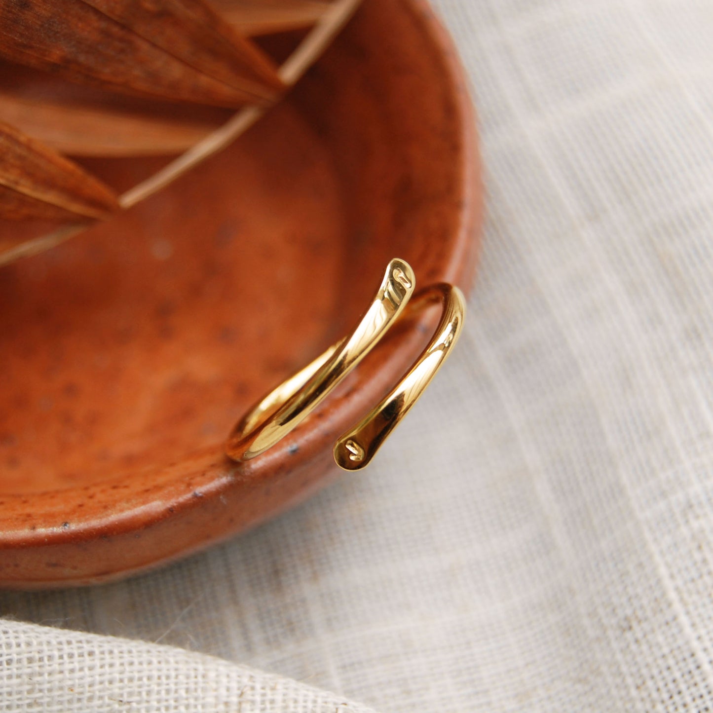 Embrace Adjustable Initial Ring in Gold