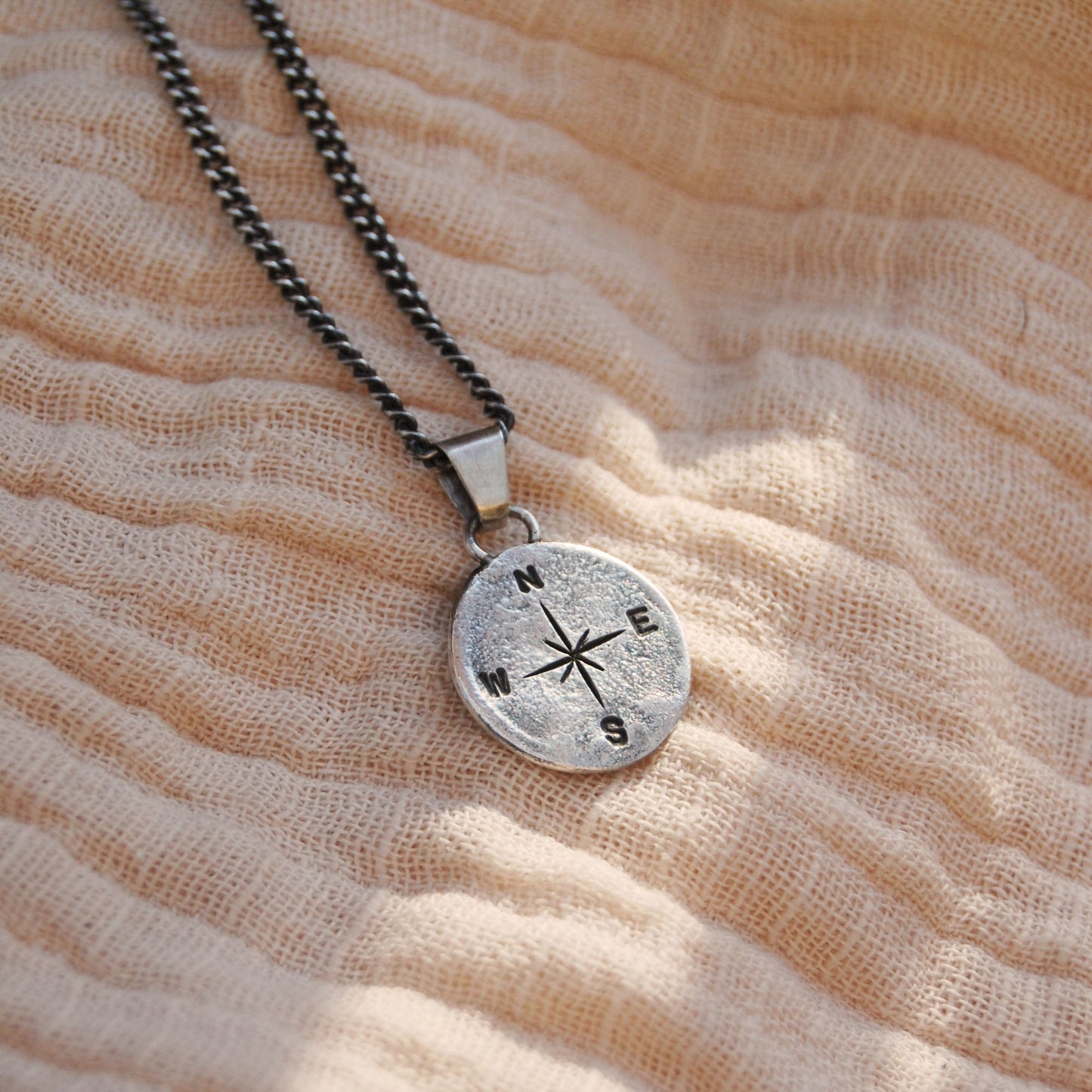 Men's Personalised Compass Disc Necklace