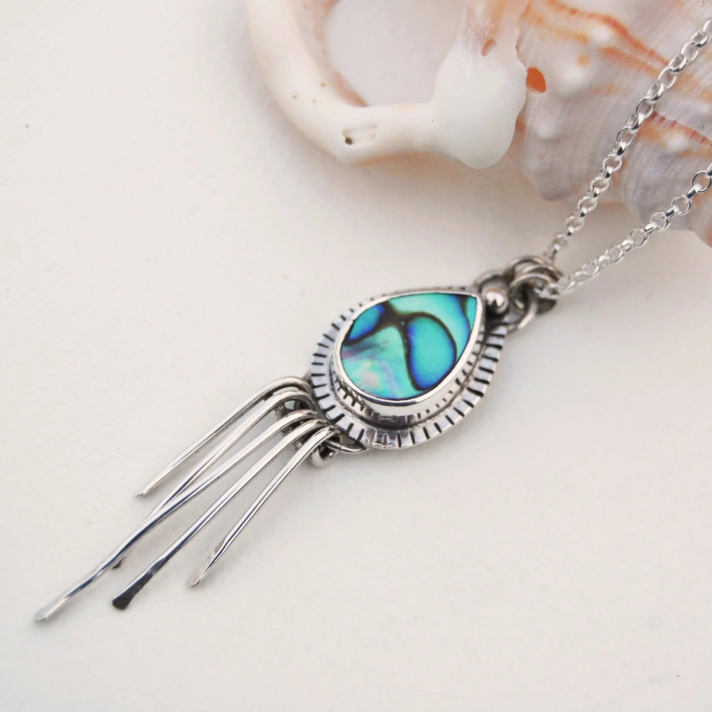 Abalone Fringed Pendant
