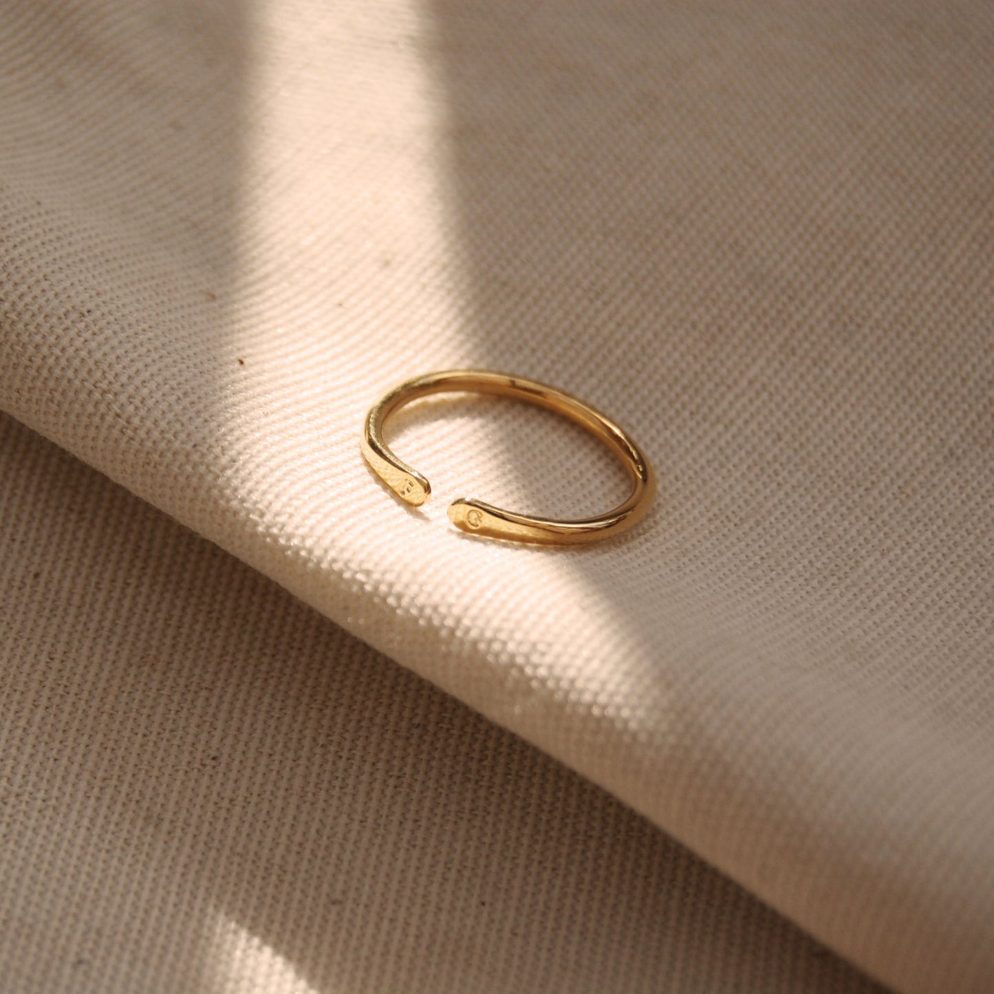 Adjustable Gold Personalised Initials Stacking Ring
