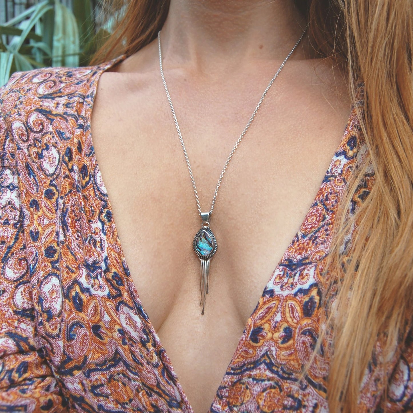 Abalone Fringed Pendant