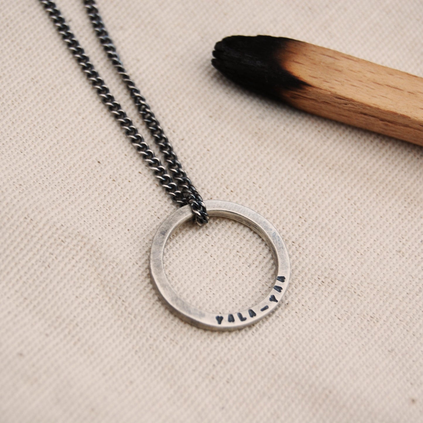Men's Personalised Circle Pendant on Chain