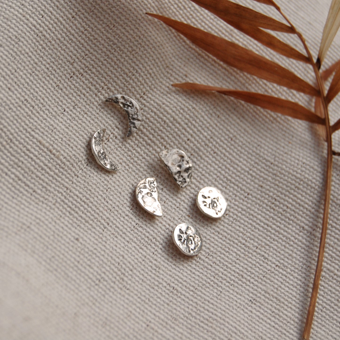 Full Lunar Moon Stud Earrings