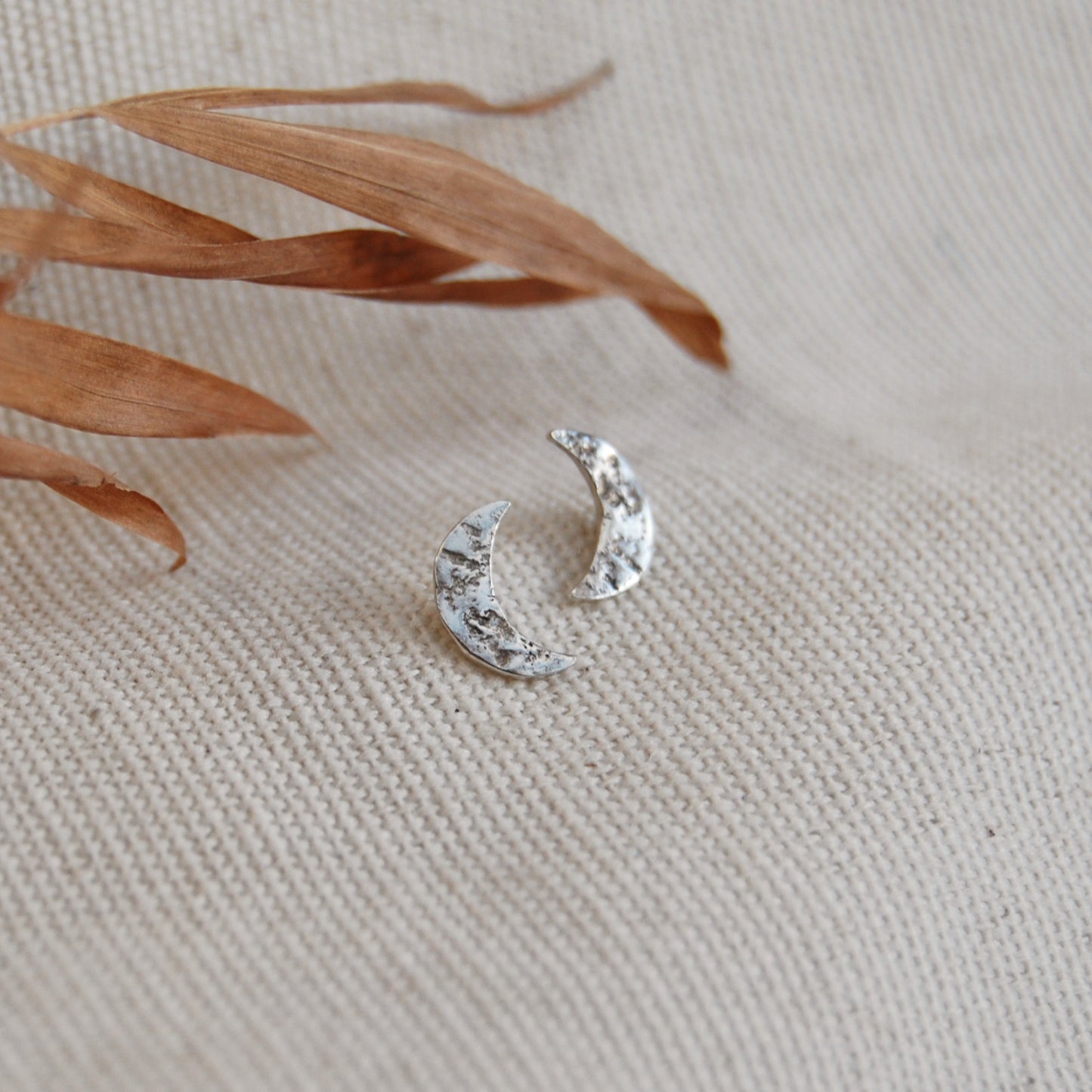 Crescent Lunar Moon Stud Earrings