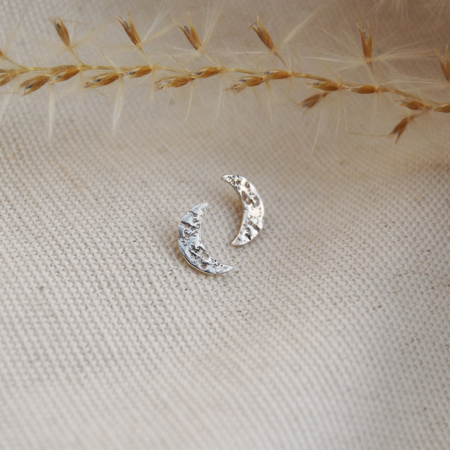 Crescent Lunar Moon Stud Earrings
