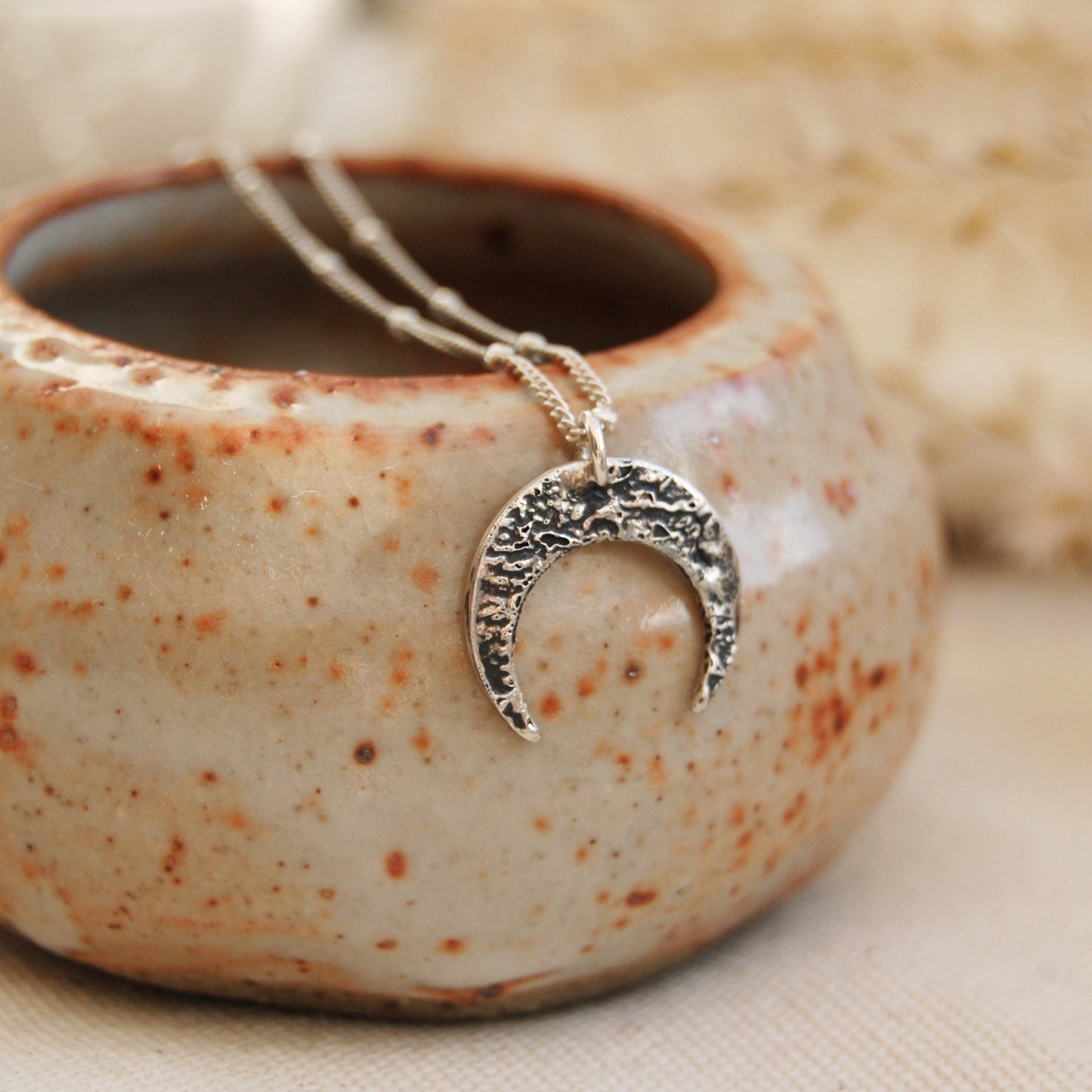 Organic Crescent Lunar Pendant
