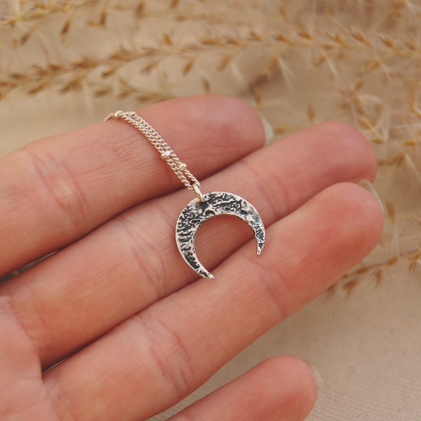 Organic Crescent Lunar Pendant