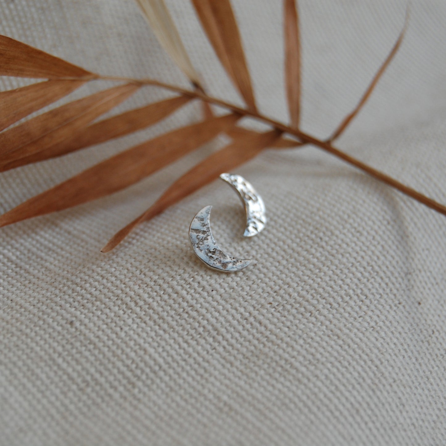 Crescent Lunar Moon Stud Earrings