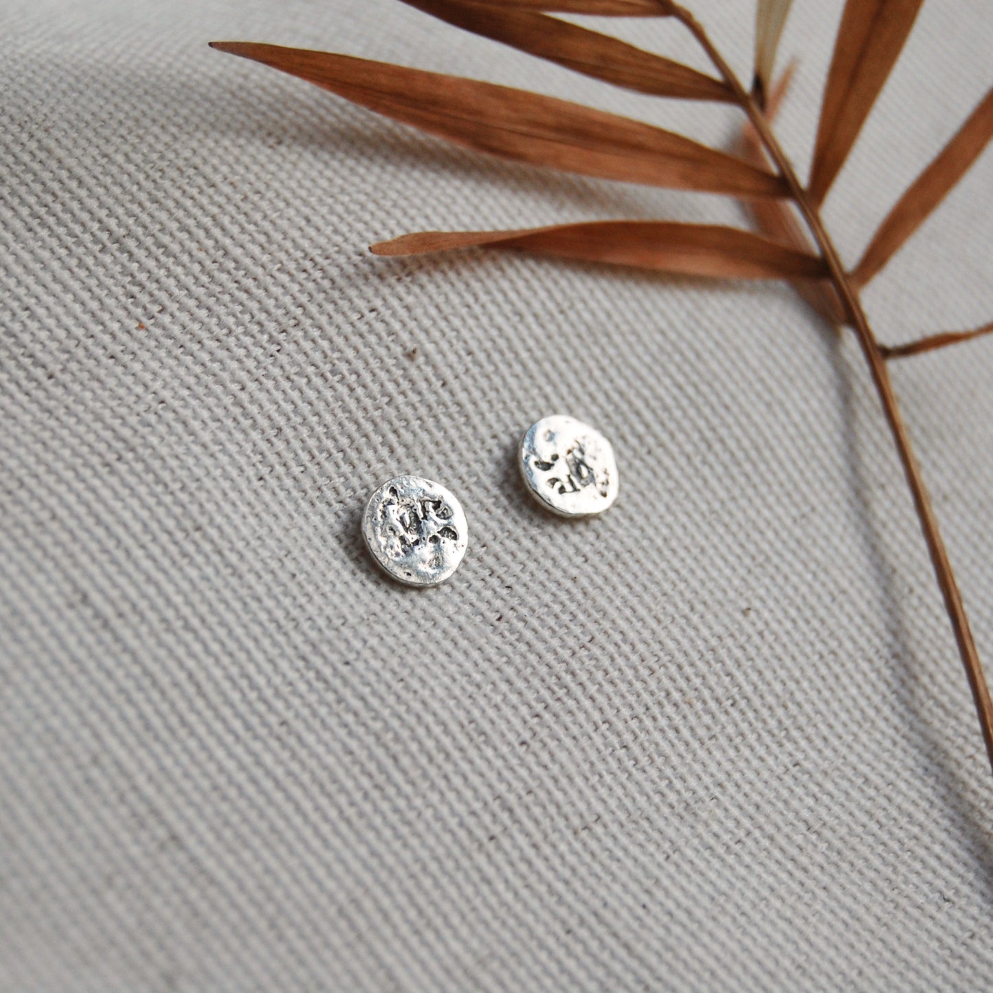 Full Lunar Moon Stud Earrings