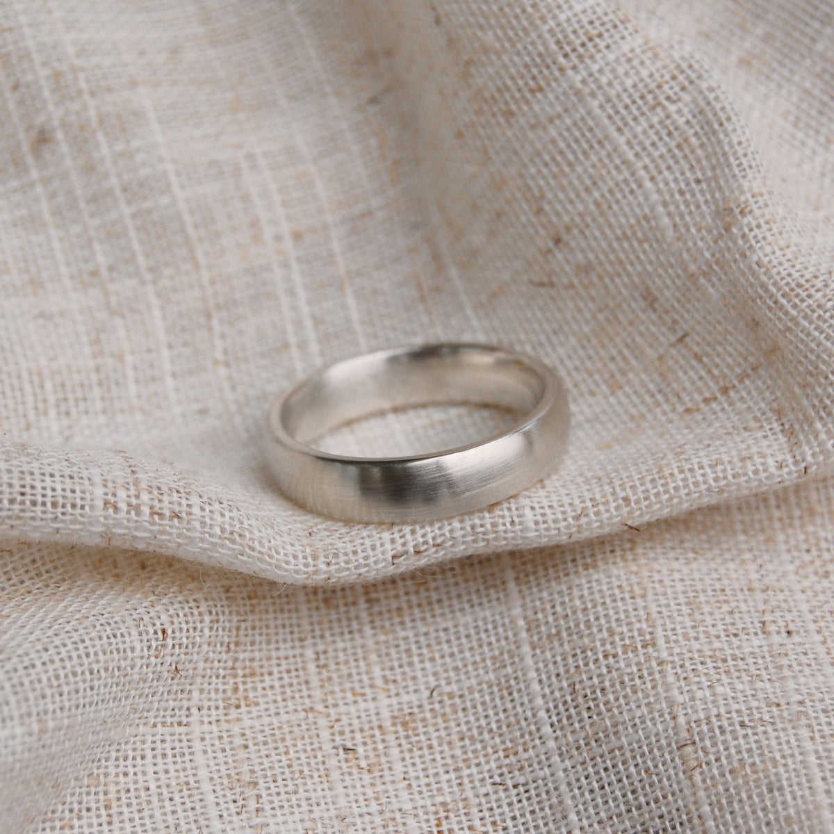 Classic Unisex Court Wedding Ring | Recycled Silver or Gold Band