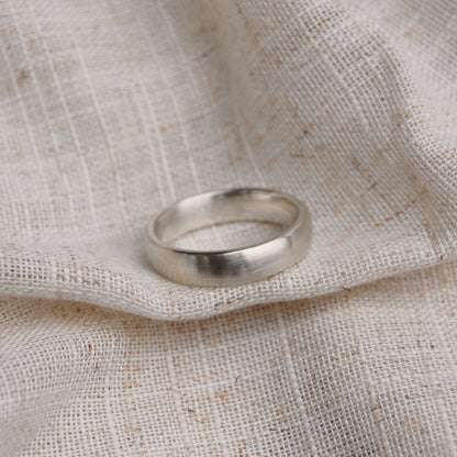 Classic Unisex Court Wedding Ring | Recycled Silver or Gold Band