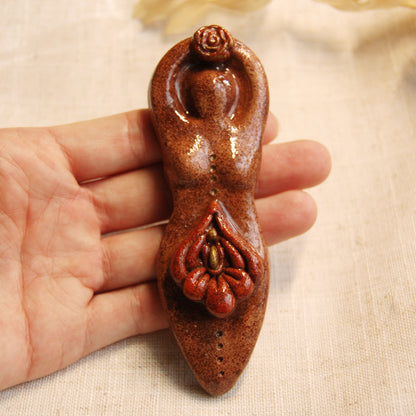 Womb Wisdom Goddess Altar Ornament | Handcrafted from Clay