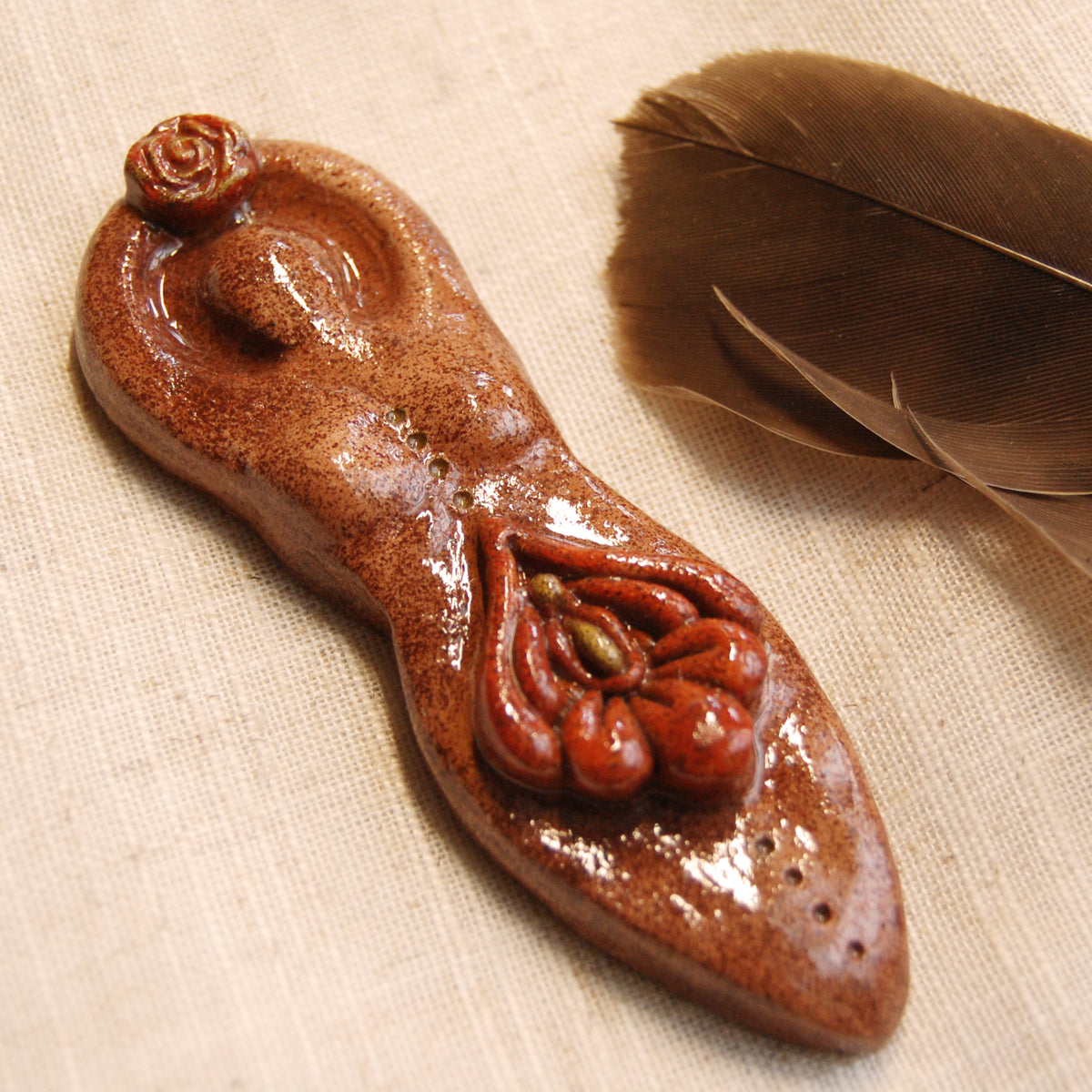 Womb Wisdom Goddess Altar Ornament | Handcrafted from Clay