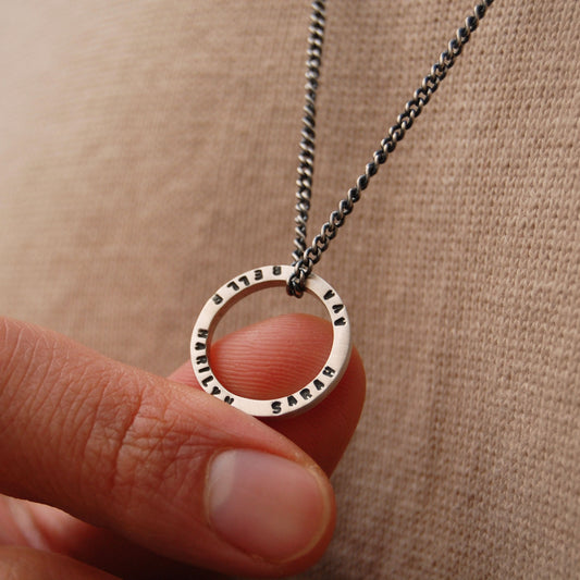 Men's Personalised Circle Pendant on Chain