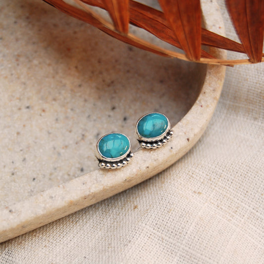 Turquoise Ocean Embrace Stud Earrings