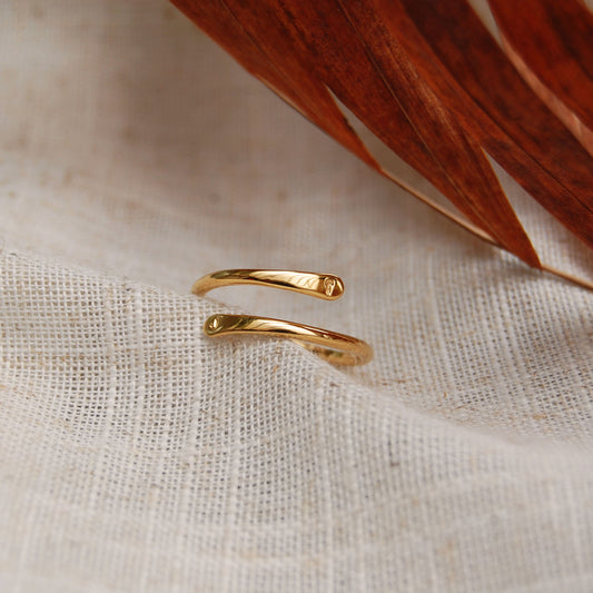 Embrace Adjustable Initial Ring in Gold