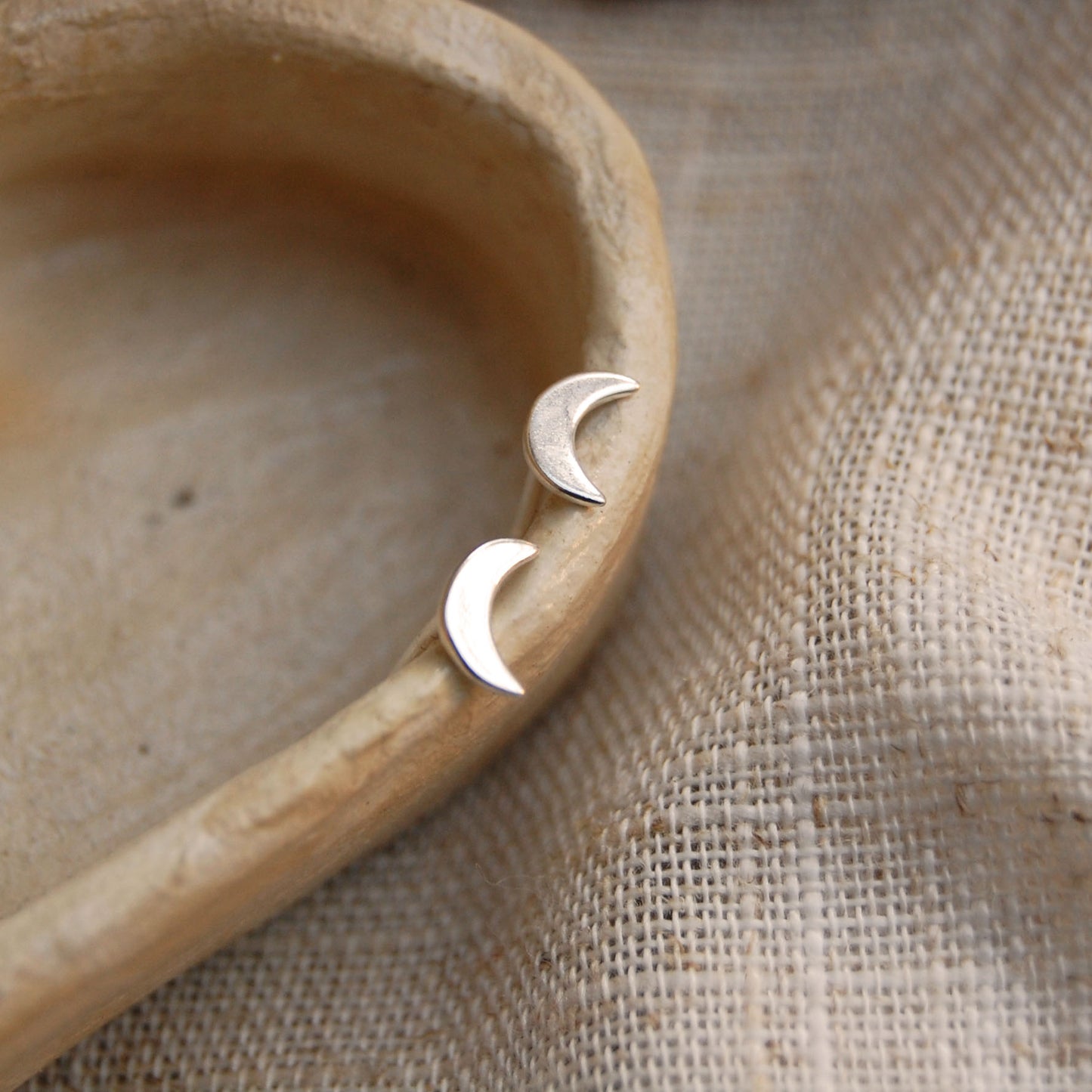 Mini Crescent Moon Studs