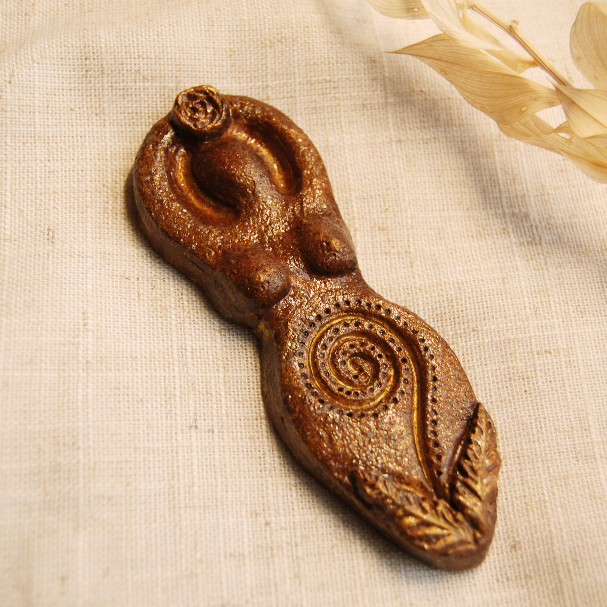 Spiral Goddess Altar Ornament | Handcrafted from Clay