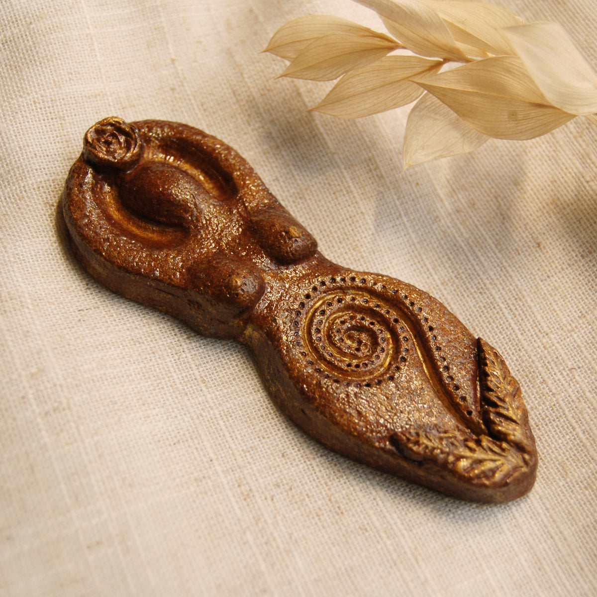Spiral Goddess Altar Ornament | Handcrafted from Clay
