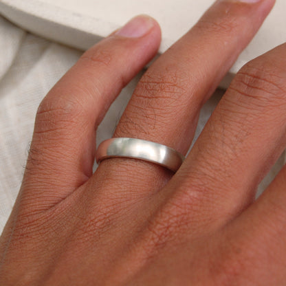 Classic Unisex Court Wedding Ring | Recycled Silver or Gold Band