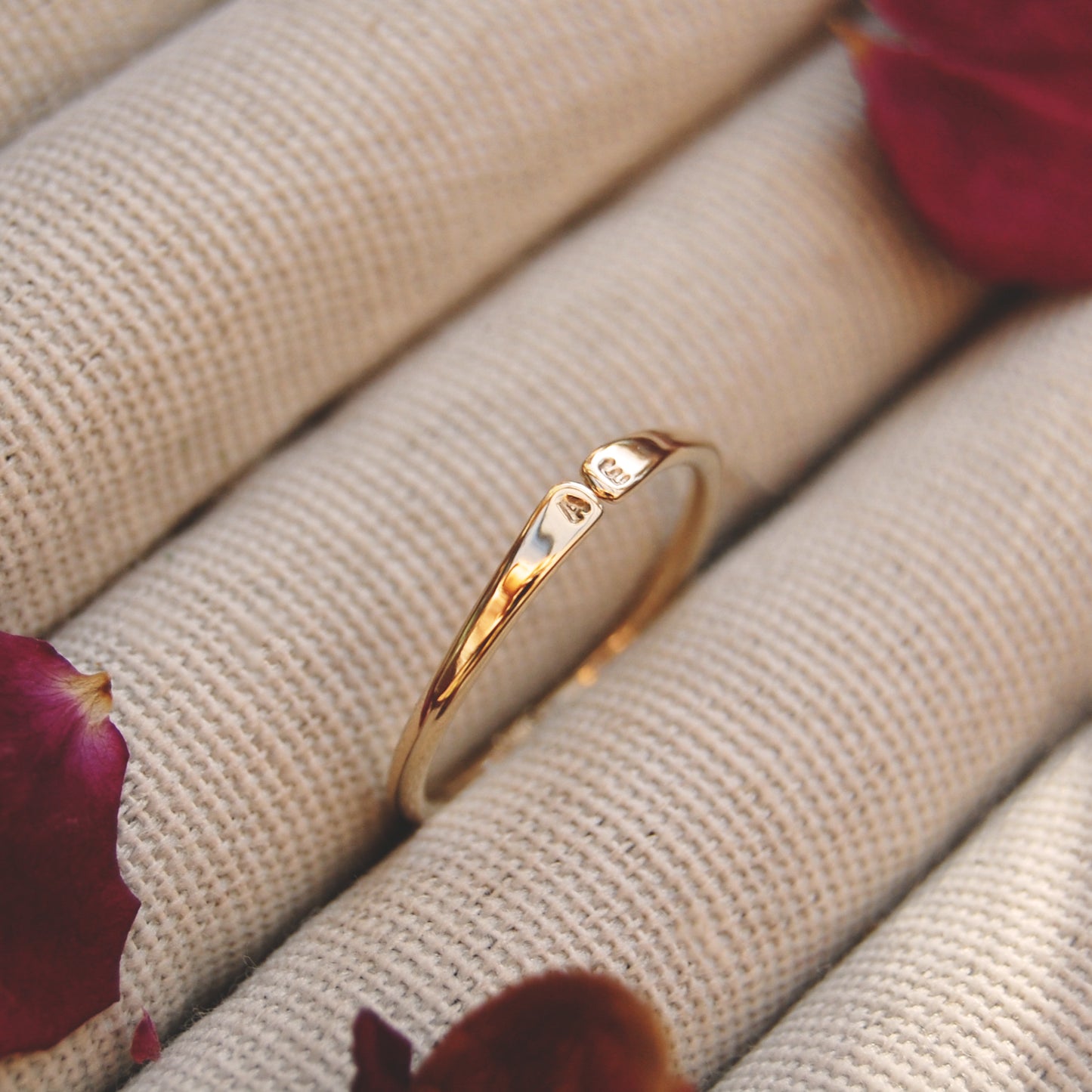 Adjustable Gold Personalised Initials Stacking Ring