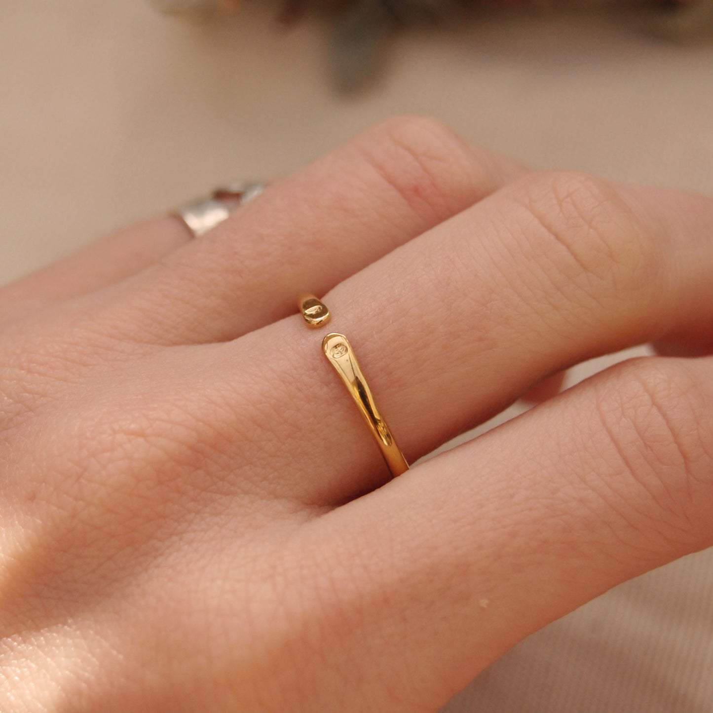 Adjustable Gold Personalised Initials Stacking Ring