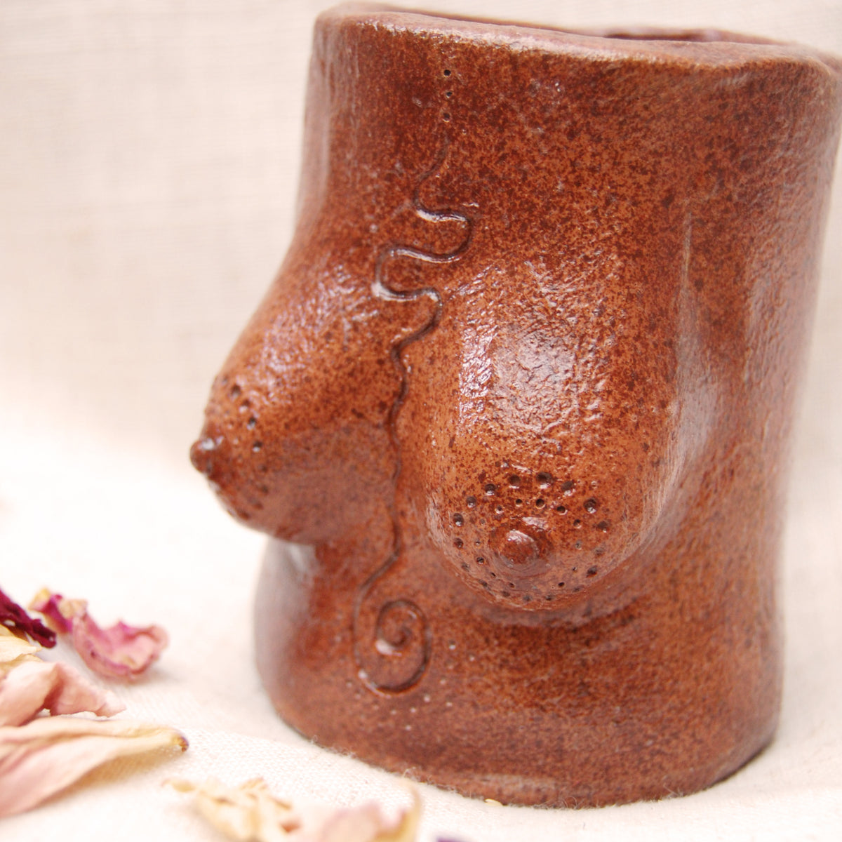 Unalome Breast Vessel | Handcrafted from Clay