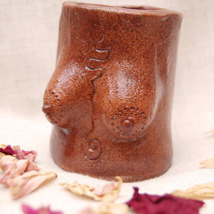 Unalome Breast Vessel | Handcrafted from Clay