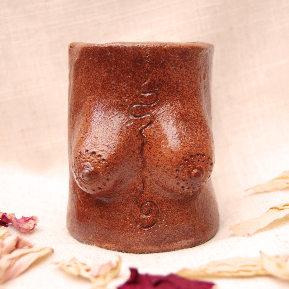Unalome Breast Vessel | Handcrafted from Clay