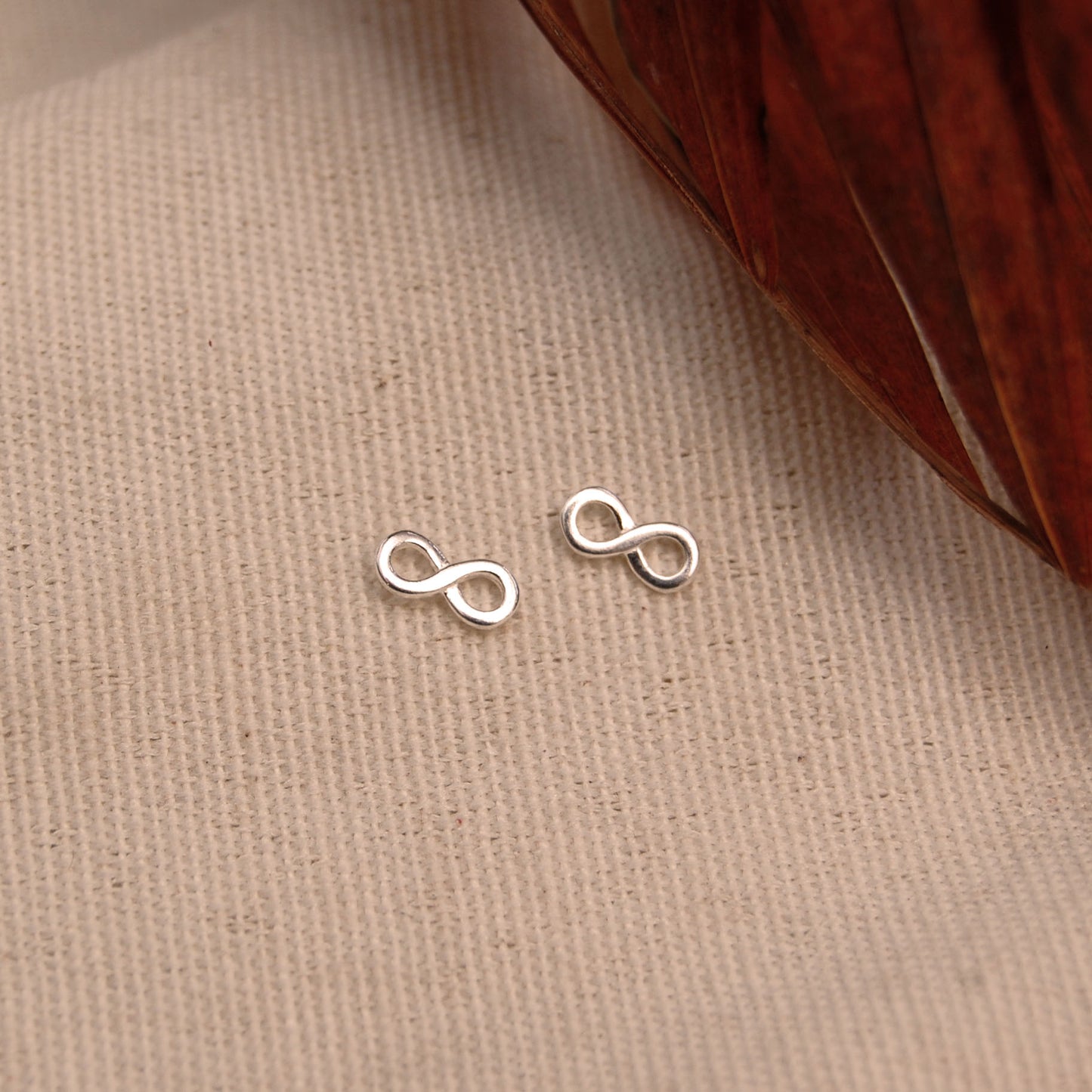 Infinity Stud Earrings in Silver or Gold