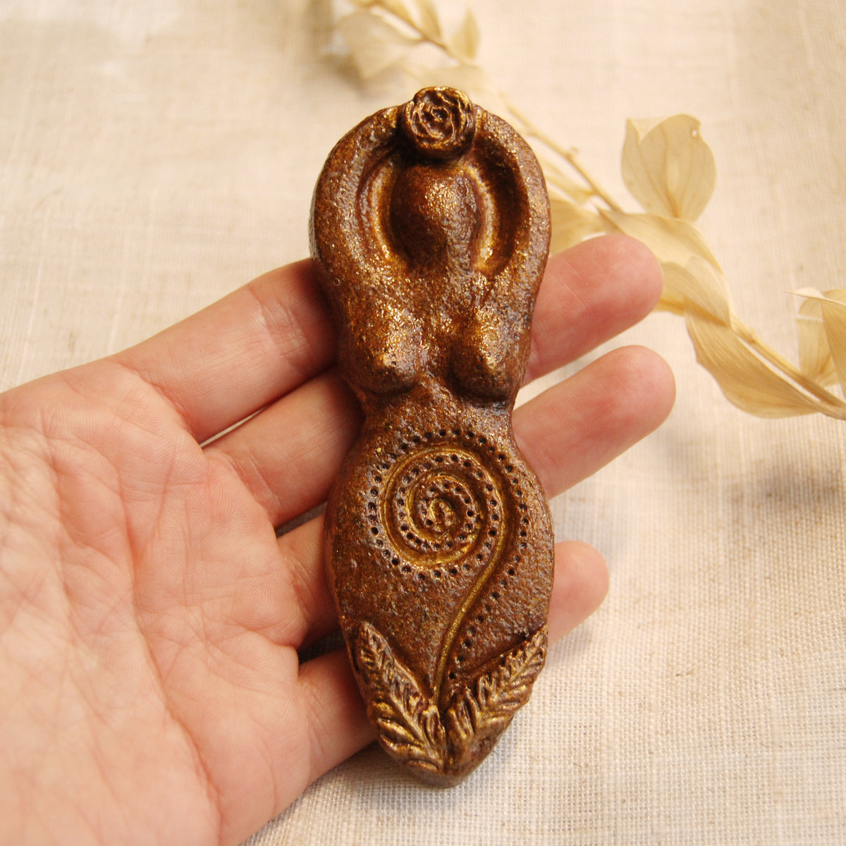 Spiral Goddess Altar Ornament | Handcrafted from Clay
