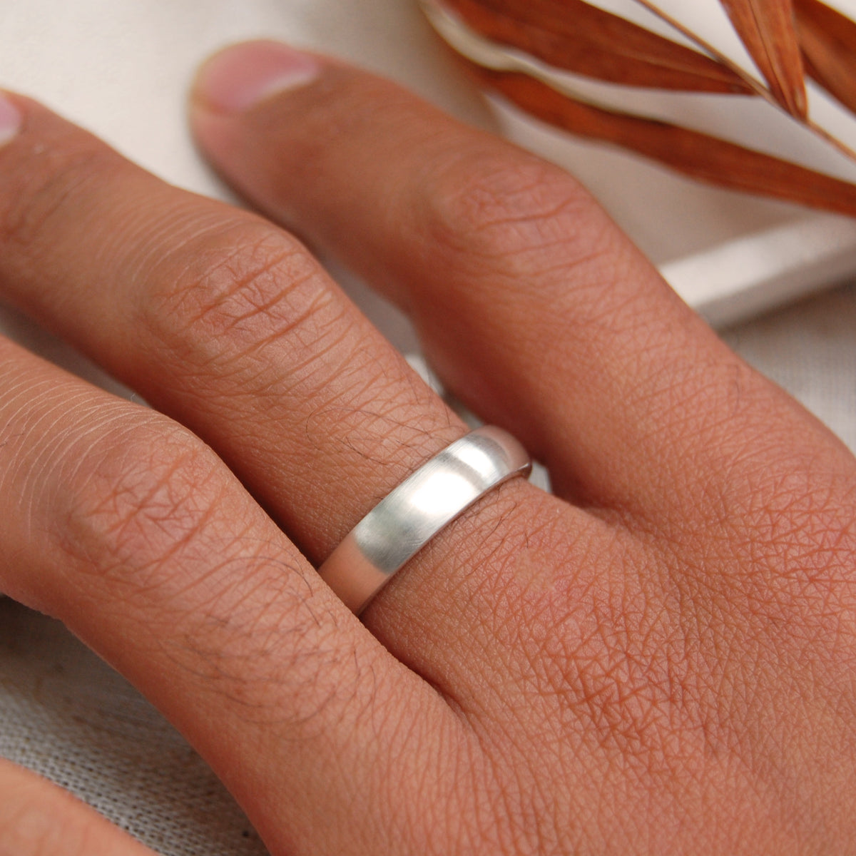 Classic Unisex Court Wedding Ring | Recycled Silver or Gold Band