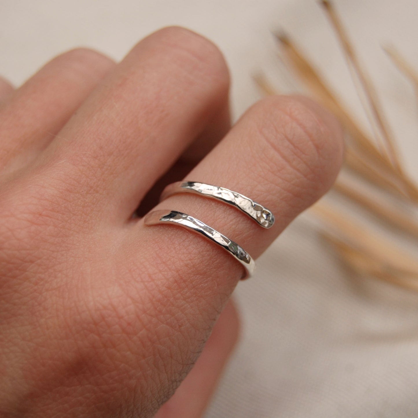 Organic Embrace Adjustable Ring in Silver