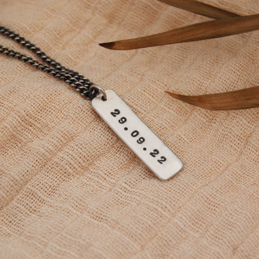 Men's Personalised Silver Tag Necklace