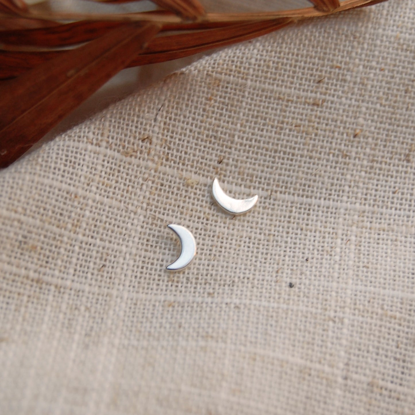 Mini Crescent Moon Studs