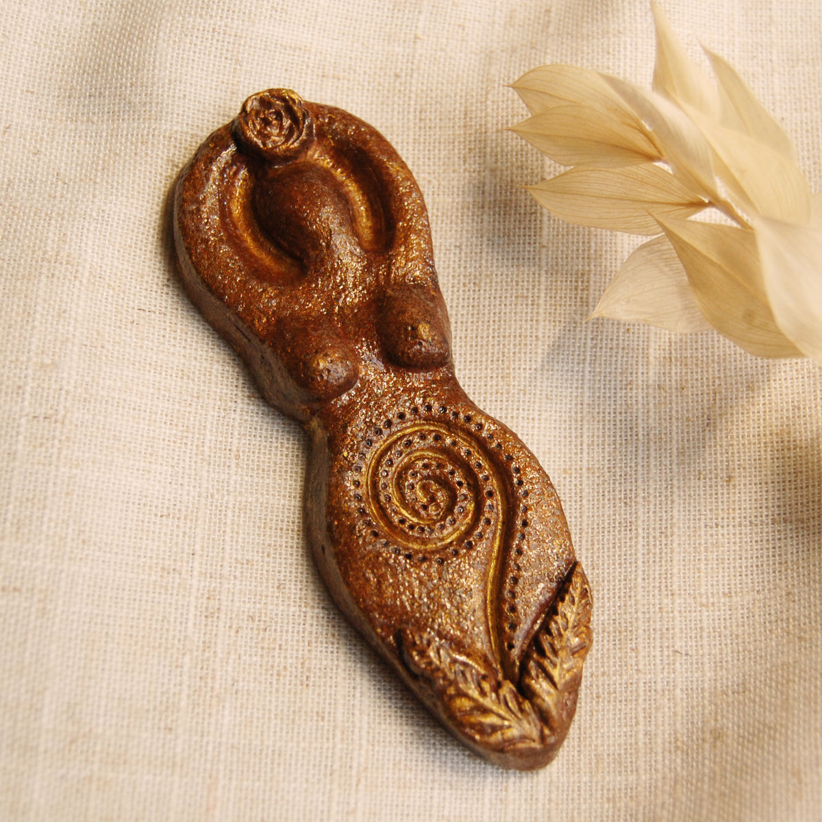 Spiral Goddess Altar Ornament | Handcrafted from Clay