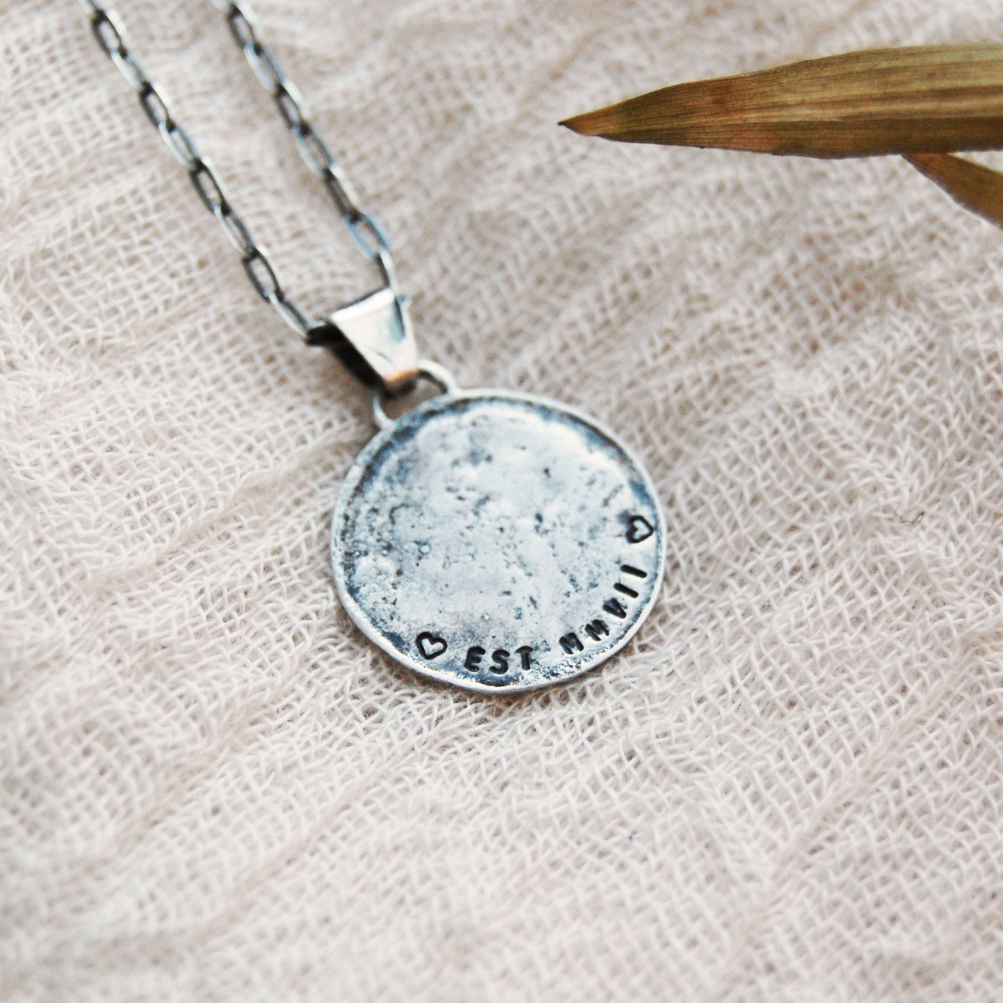 Men's Organic Personalised Coin Necklace