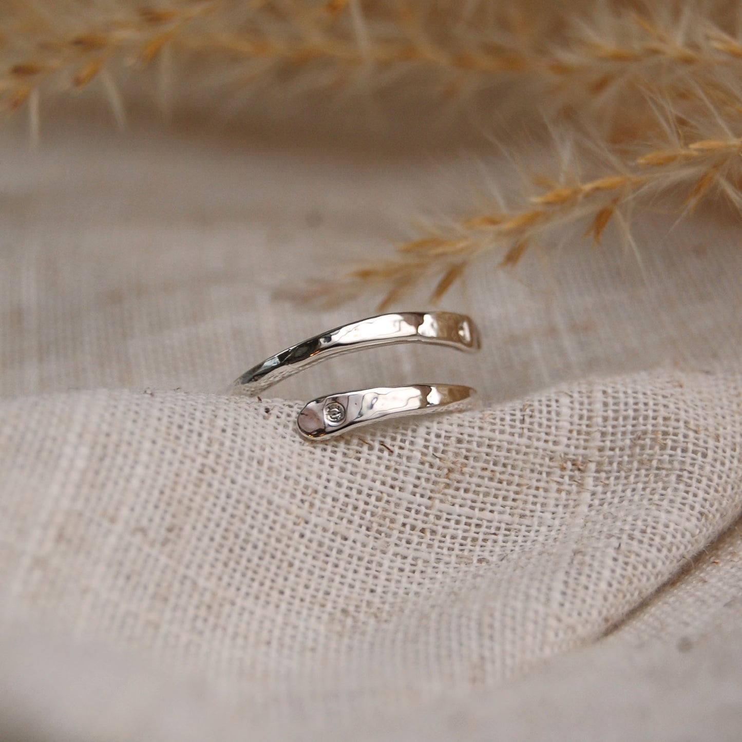 Organic Embrace Adjustable Ring in Silver