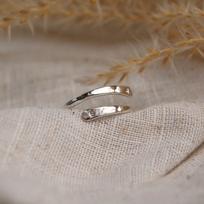 Organic Embrace Adjustable Ring in Silver