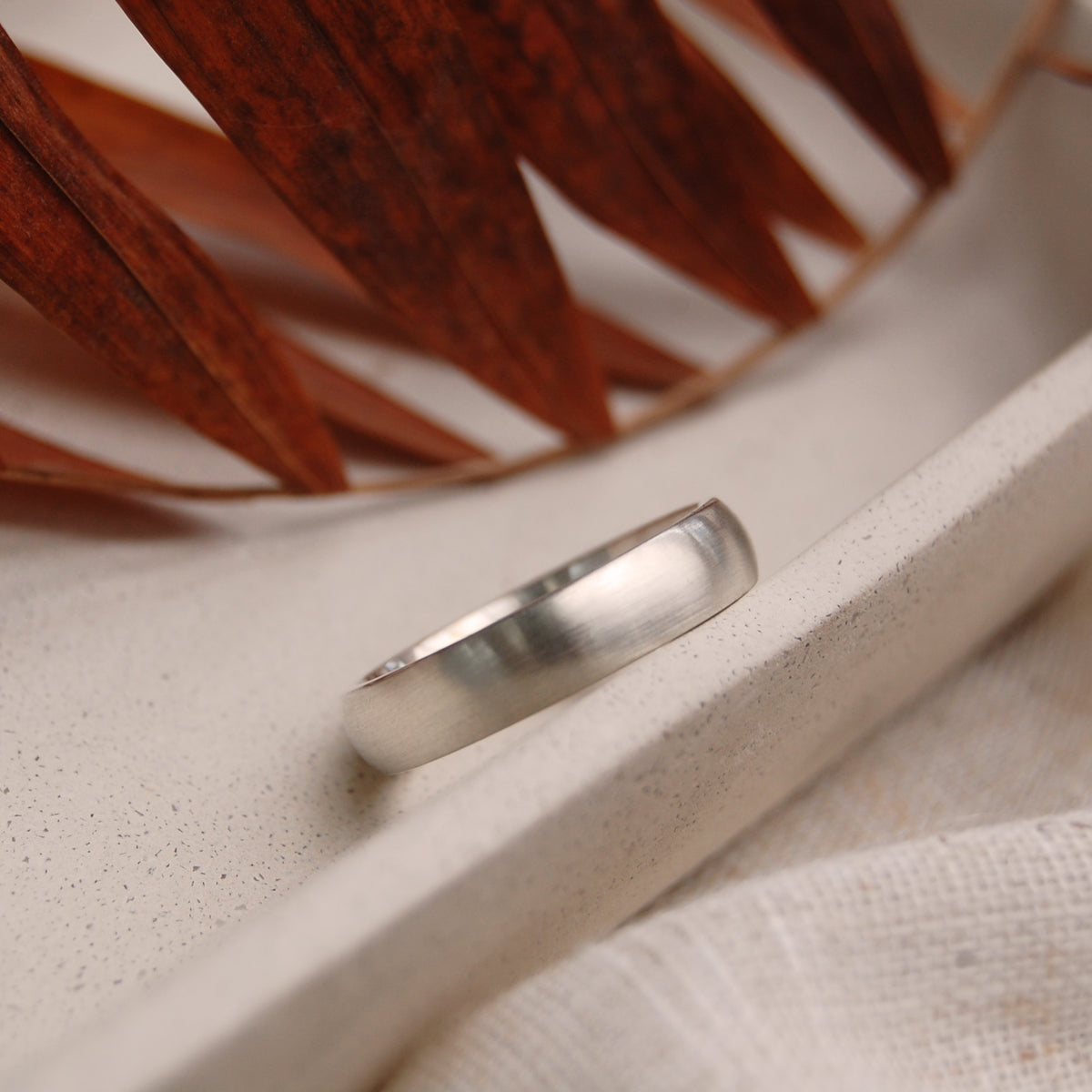 Classic Unisex Court Wedding Ring | Recycled Silver or Gold Band