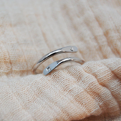 Embrace Adjustable Initial Ring in Silver