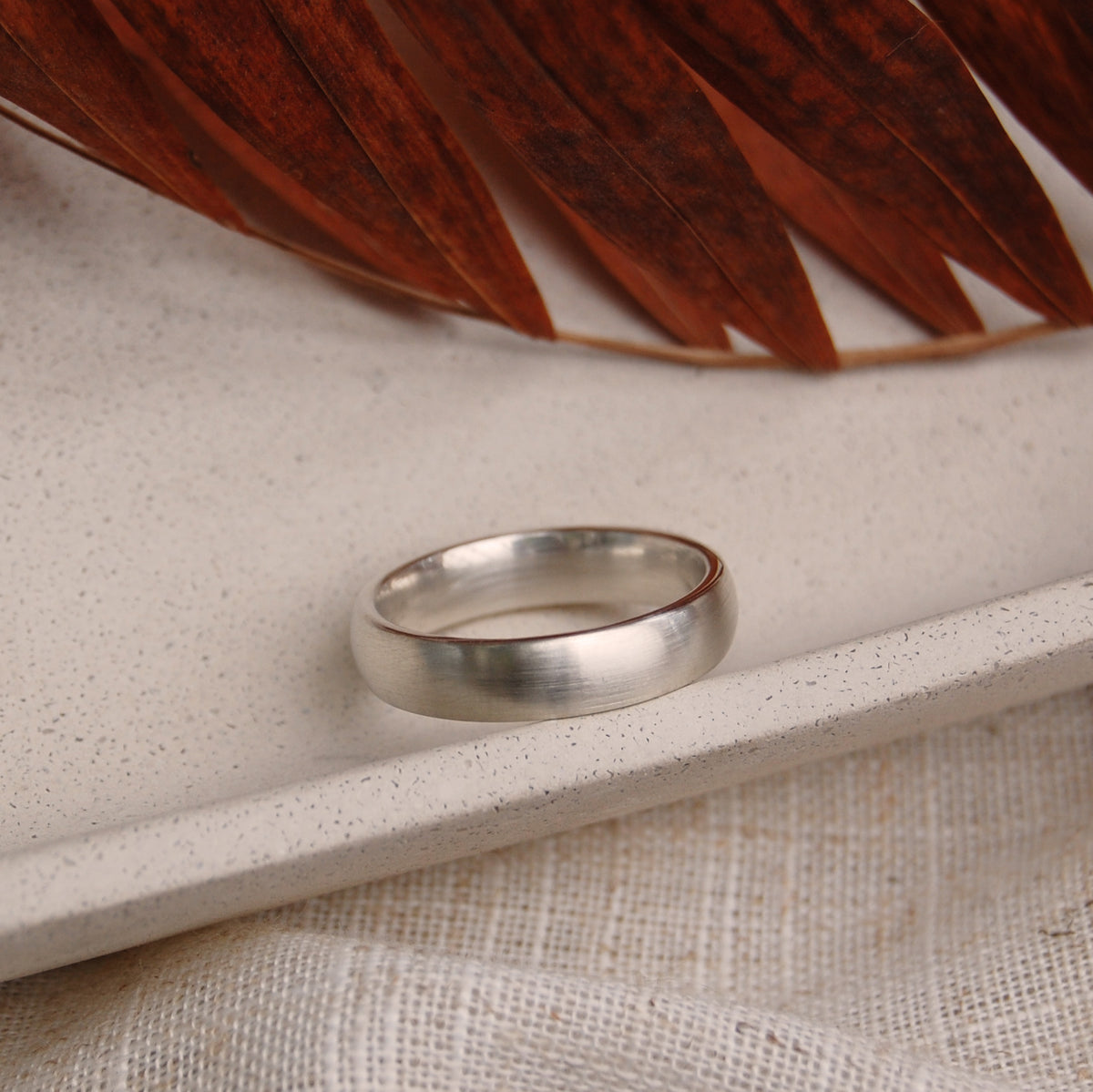 Classic Unisex Court Wedding Ring | Recycled Silver or Gold Band