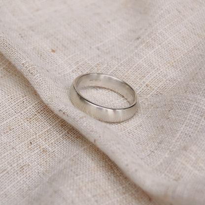 Classic Unisex Court Wedding Ring | Recycled Silver or Gold Band
