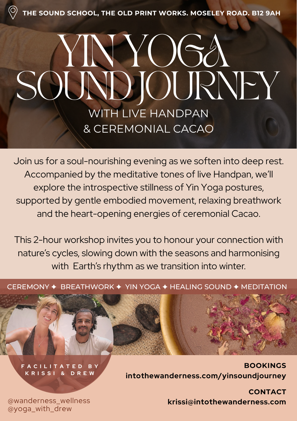 Yin Yoga Sound Journey with Cacao – Into The Wanderness