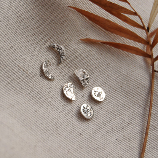 Lunar Moon Stud Earrings Full Set